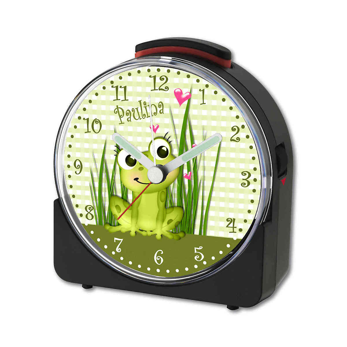Kinder Funkwecker weiß personalisiert mit Namen Frosch