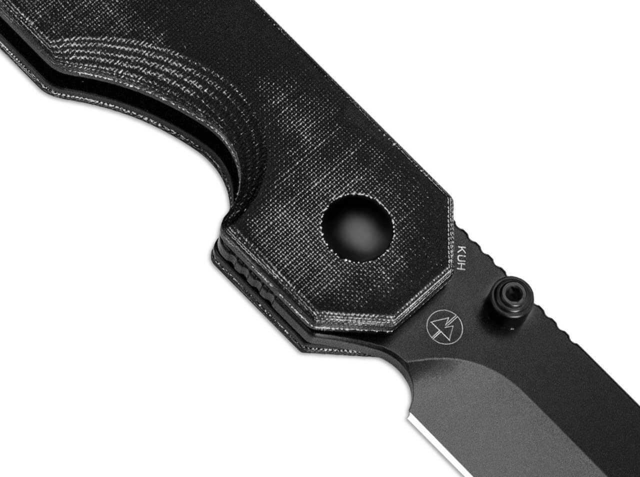 KUH Micarta All Black Button Lock