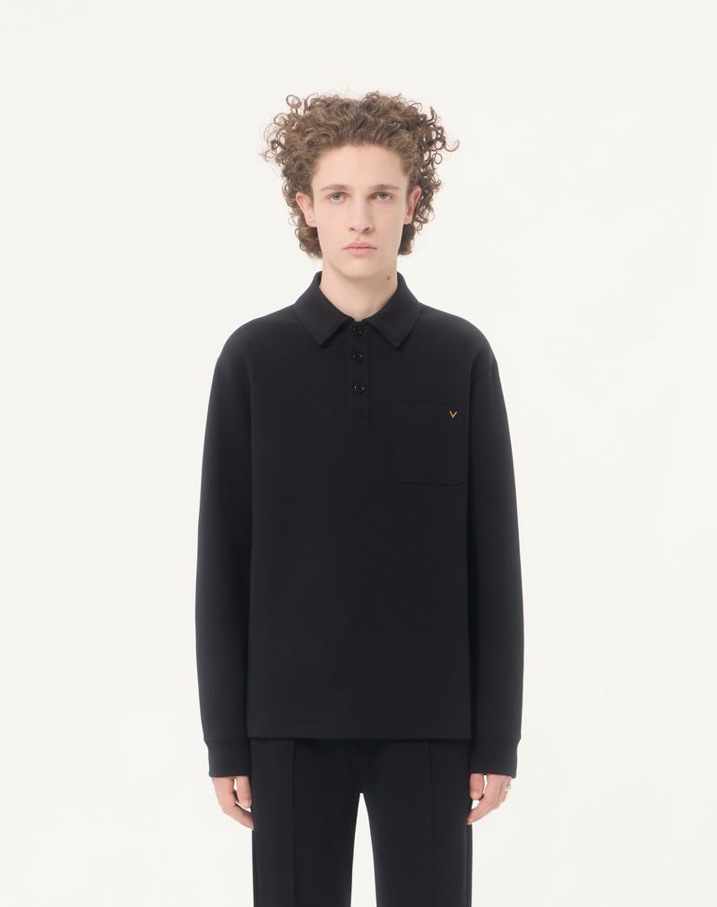 Valentino katoenen polo met V-gouden accenten