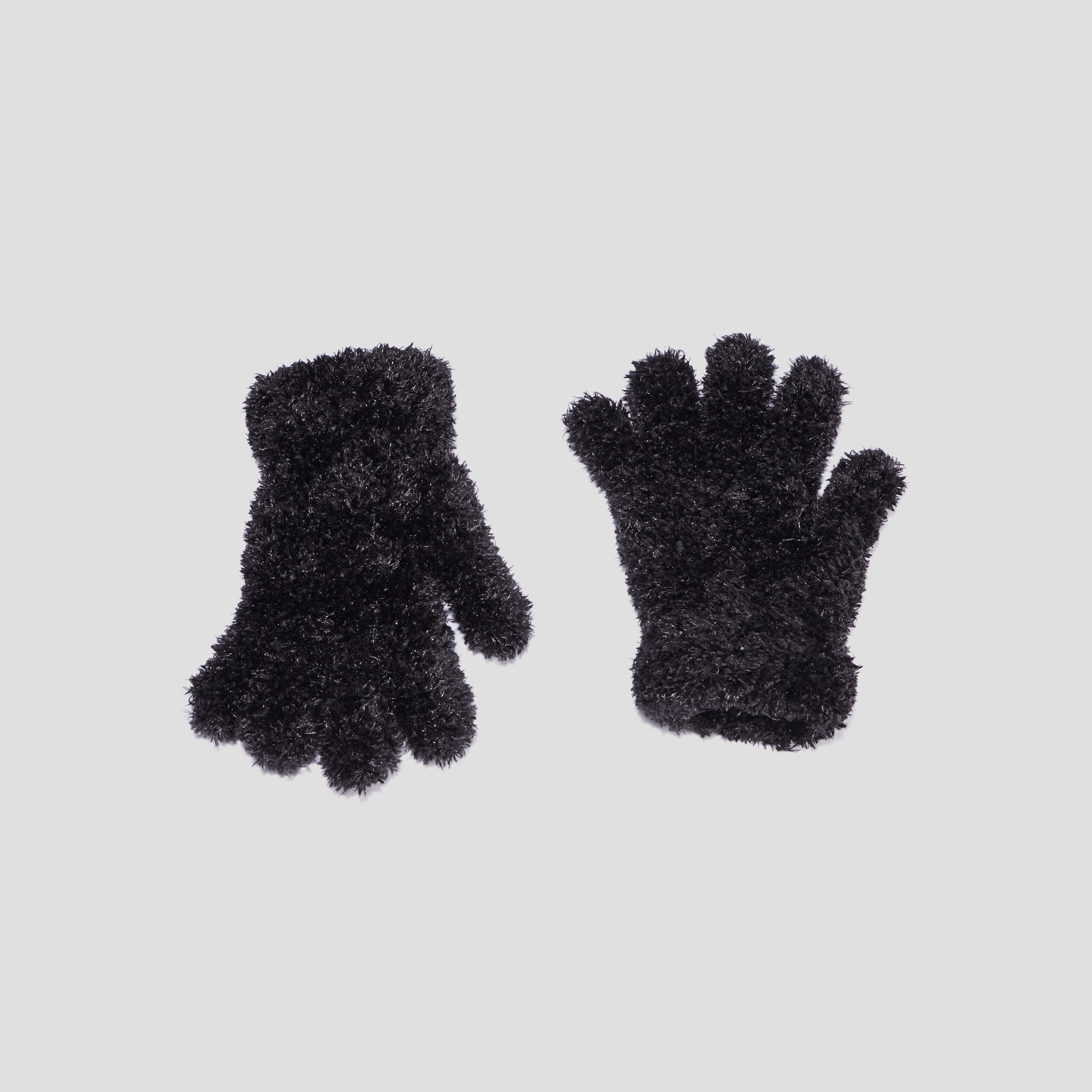 Gants fausse fourrure noir femme | La Halle