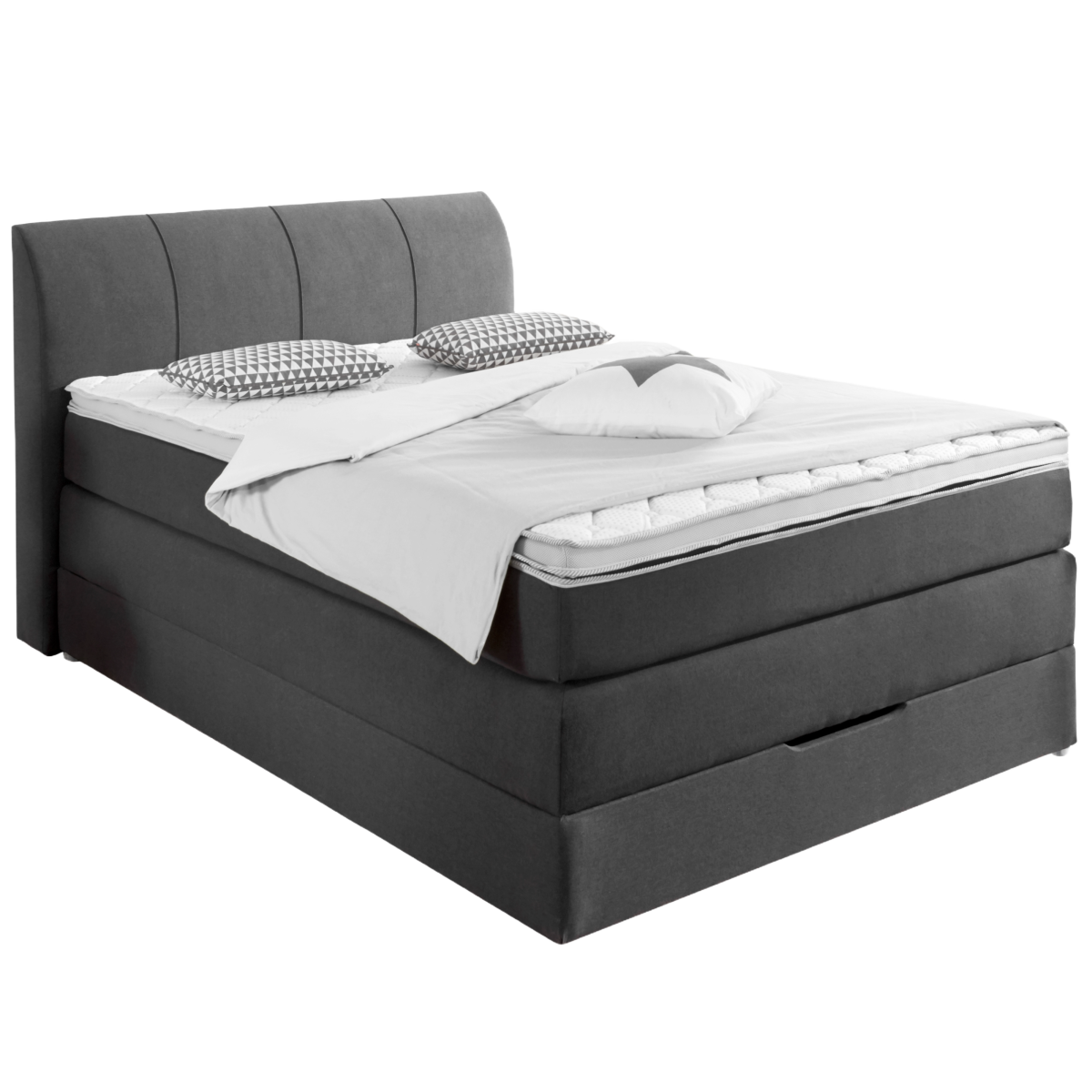 Sun Garden Boxspringbett Modesto mit Bettkasten Anthrazit 100 x 200 cm