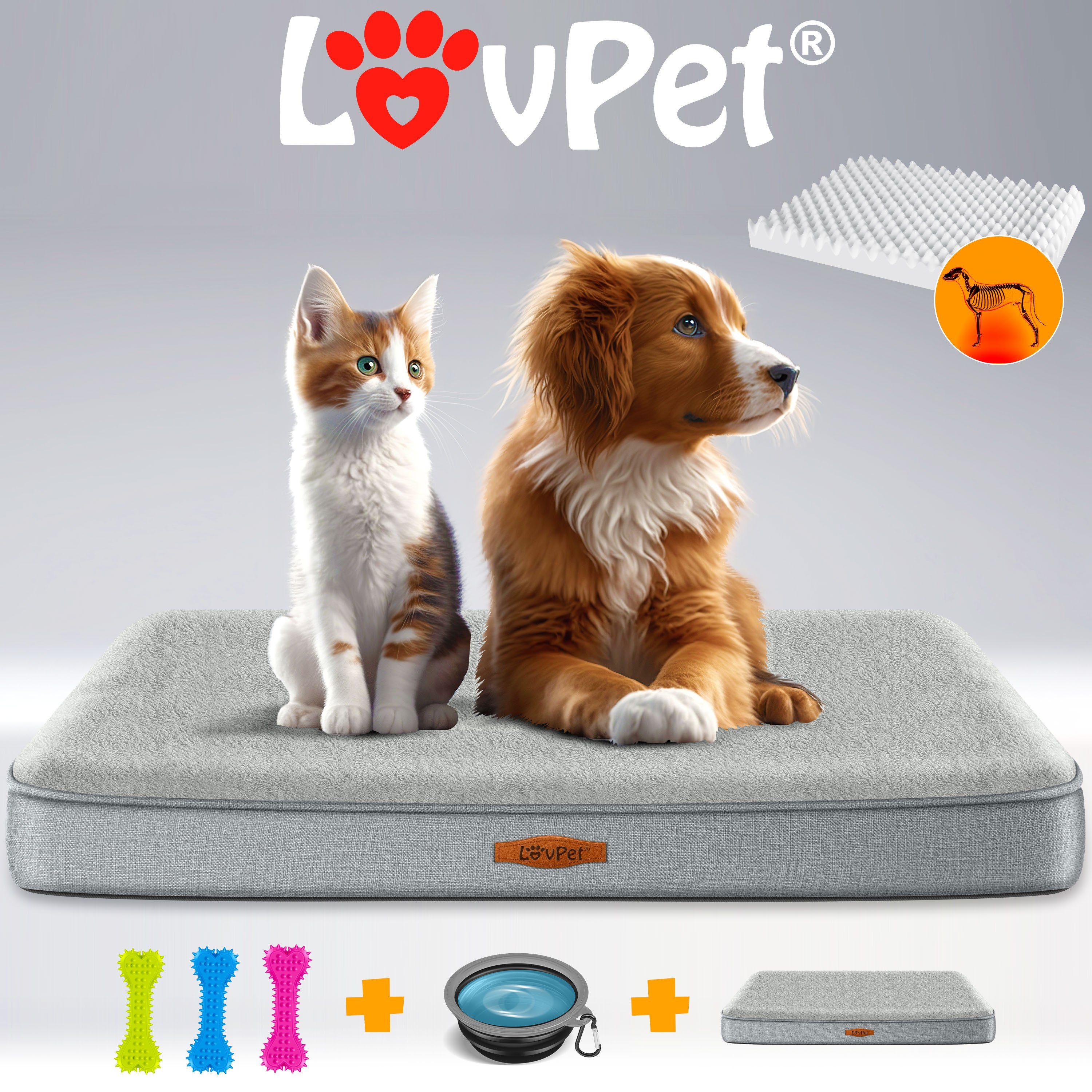 Lovpet Tierbett, Hundebett orthopädisches Hundekissen Hundekorb Cookie