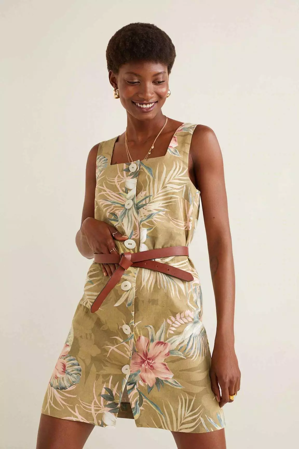 Mango Robes Courtes Femme couleur vert