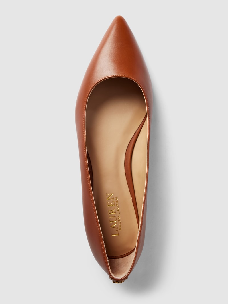 Ballerinas in spitz zulaufender Form Modell 'LONDYN' in cognac
