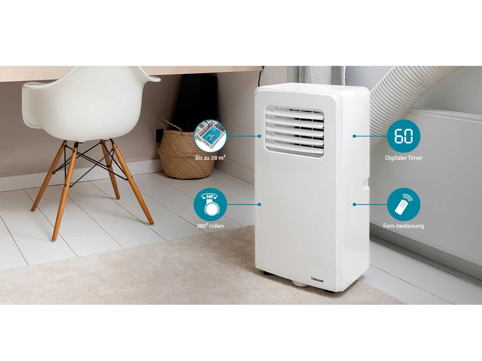 Tristar 3-in-1-Klimagerät, Mobiles Standgerät, Entfeuchter & Ventilator - Raumkapazität ca. 90m³