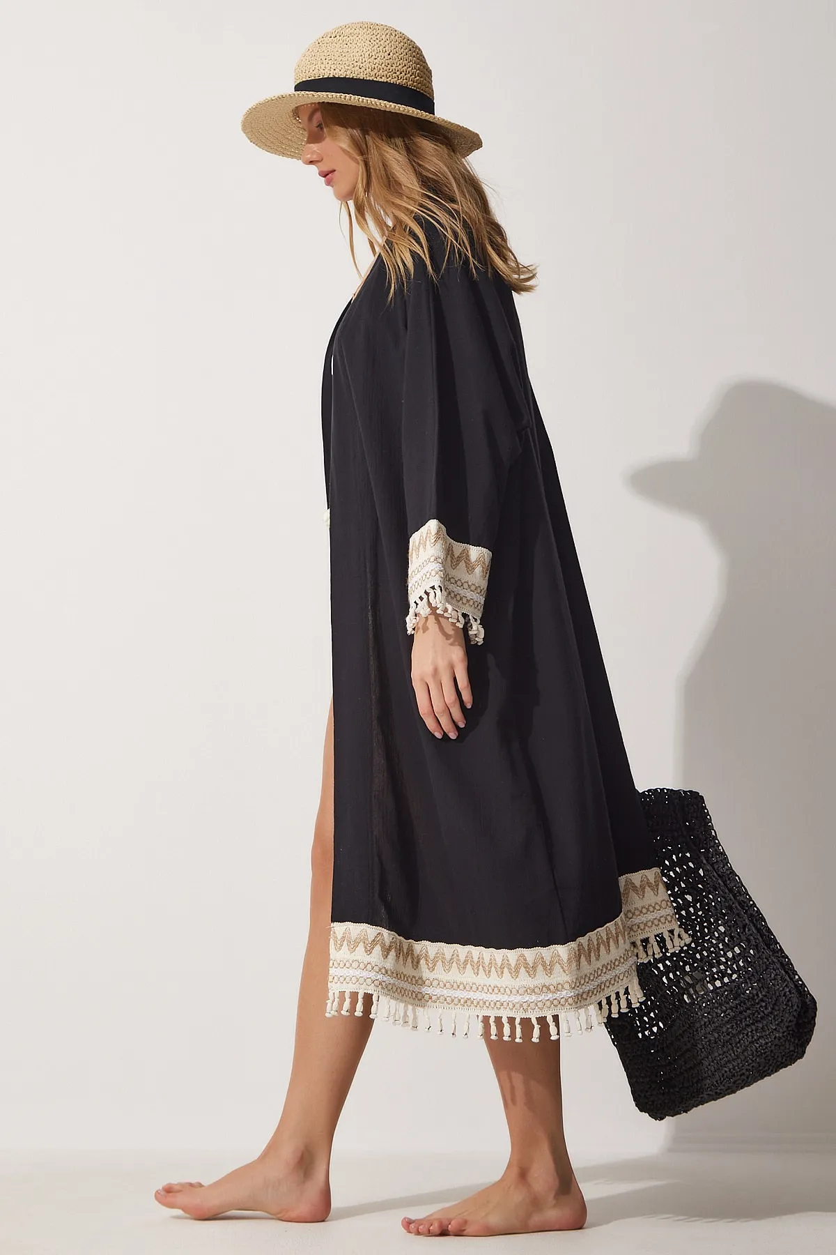 Happiness İstanbul  Kimono & Kaftan - Schwarz - Regular Fit
