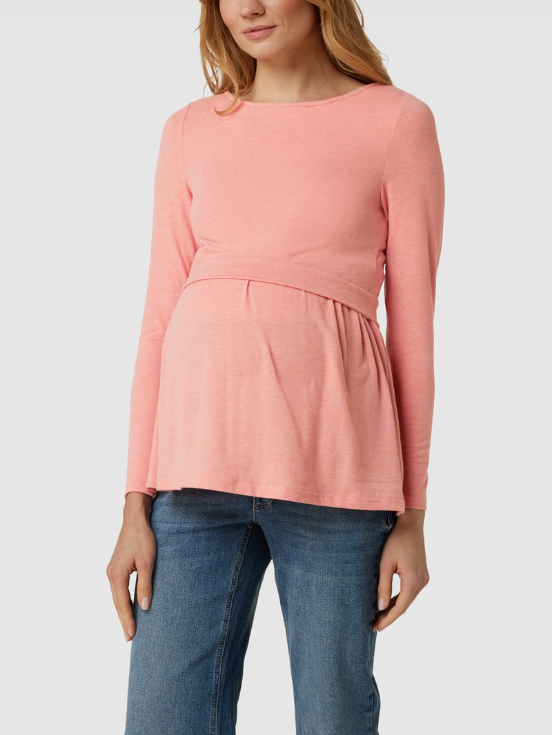 Still-Longsleeve mit Stretch-Anteil in altrosa meliert