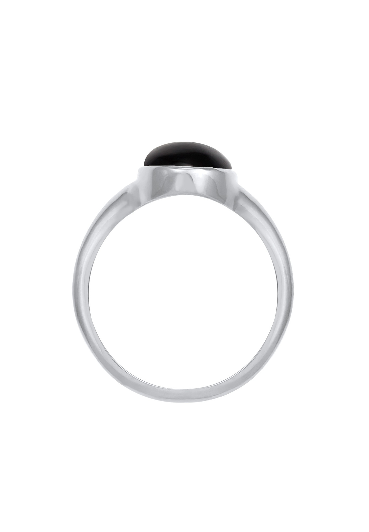 Elli Women's Oval Seal with Onyx Gemstone in 925 Sterling Silver Gold Plated