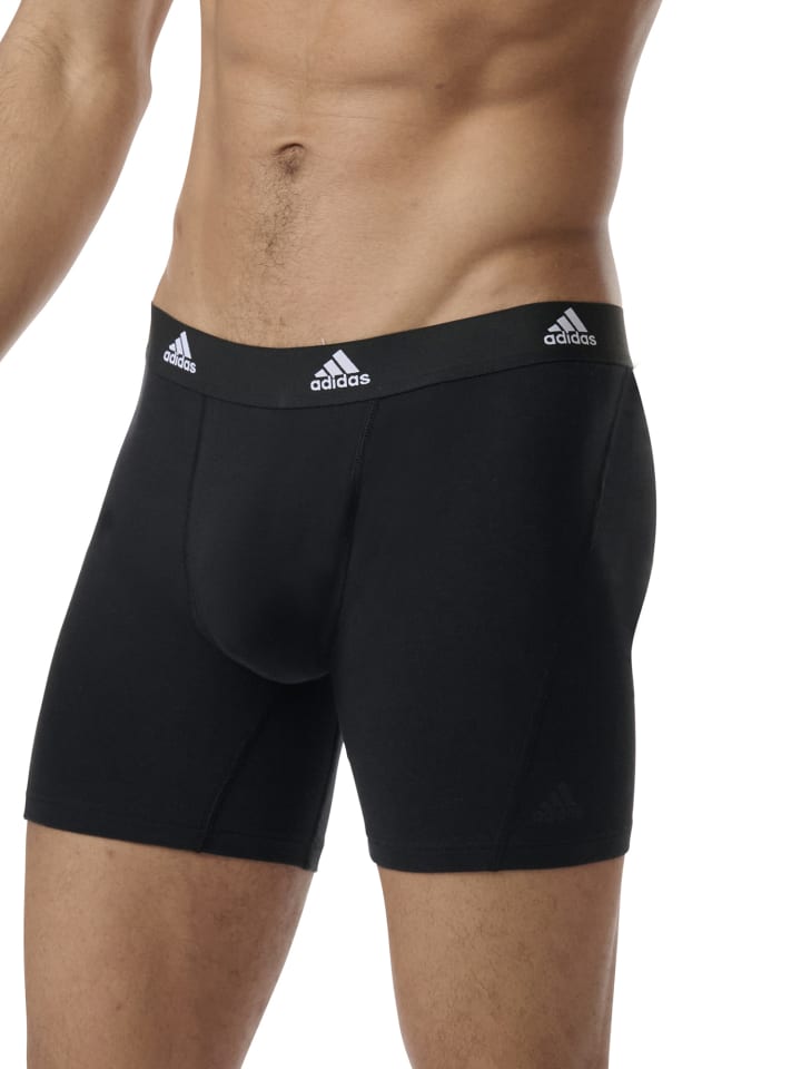 adidas Trunk Boxer Brief mit längerem Bein - Active Flex Cotton in Schwarz günstig kaufen