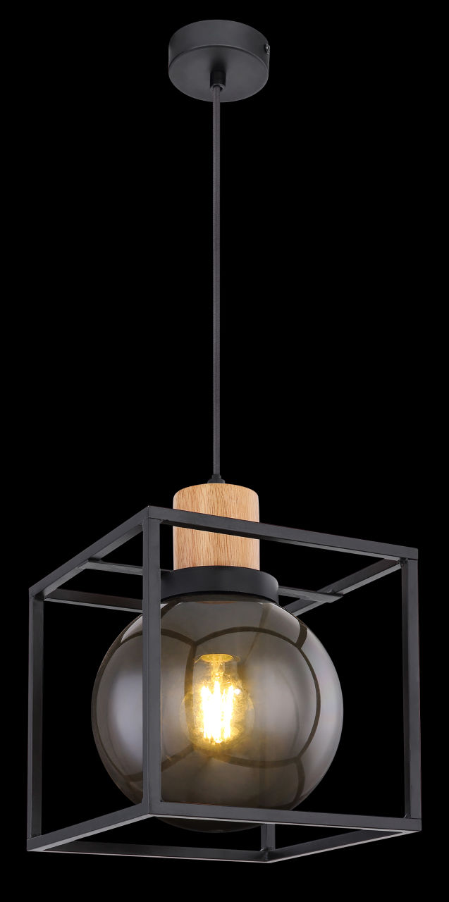 Globo Lighting - HILKO - Hängeleuchte Metall schwarz matt, 1x E27 LED