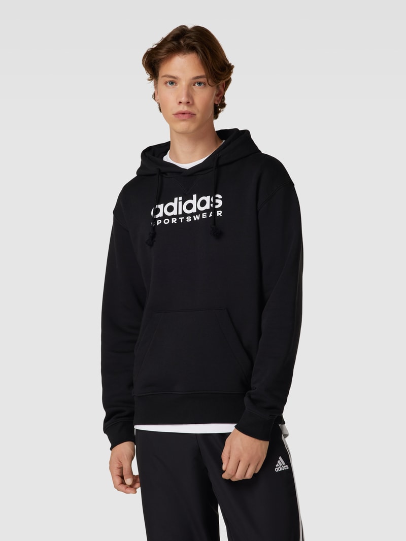 Hoodie mit Label-Print Modell 'ALL SZN' in schwarz