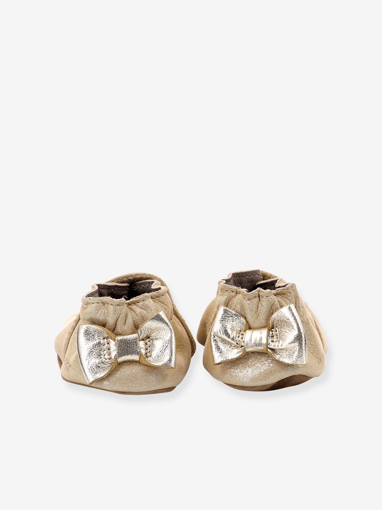 Chaussons cuir souple bébé Mini Love 874682-10 ROBEEZ© or