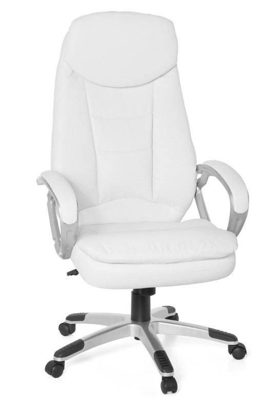 Amstyle Bürostuhl Cosenza Leder Optik creme Schreibtischstuhl Chefsessel Drehstuhl mit XXL Polsterung