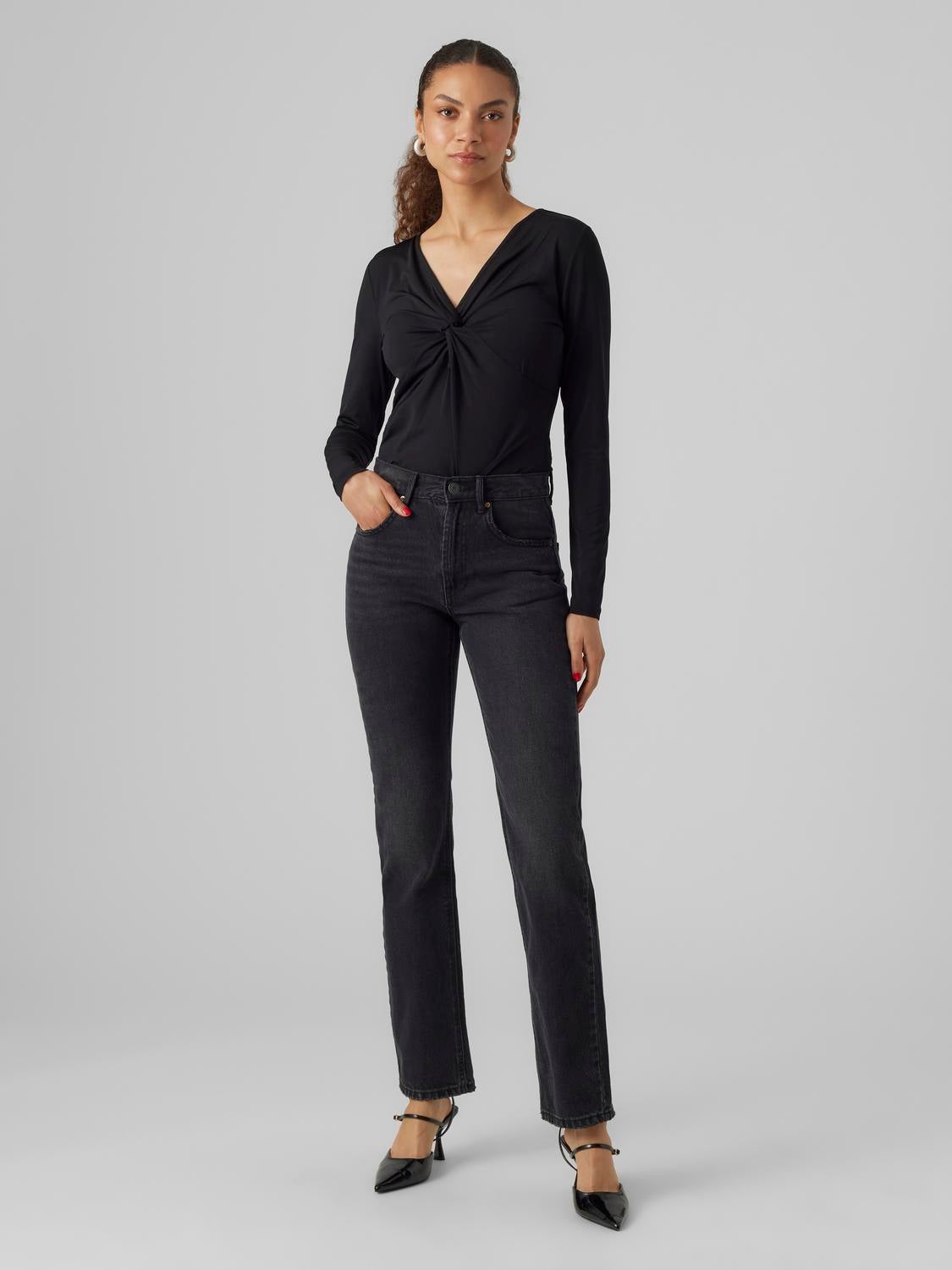 VMHAILEY Hohe Taille Gerade geschnitten Jeans