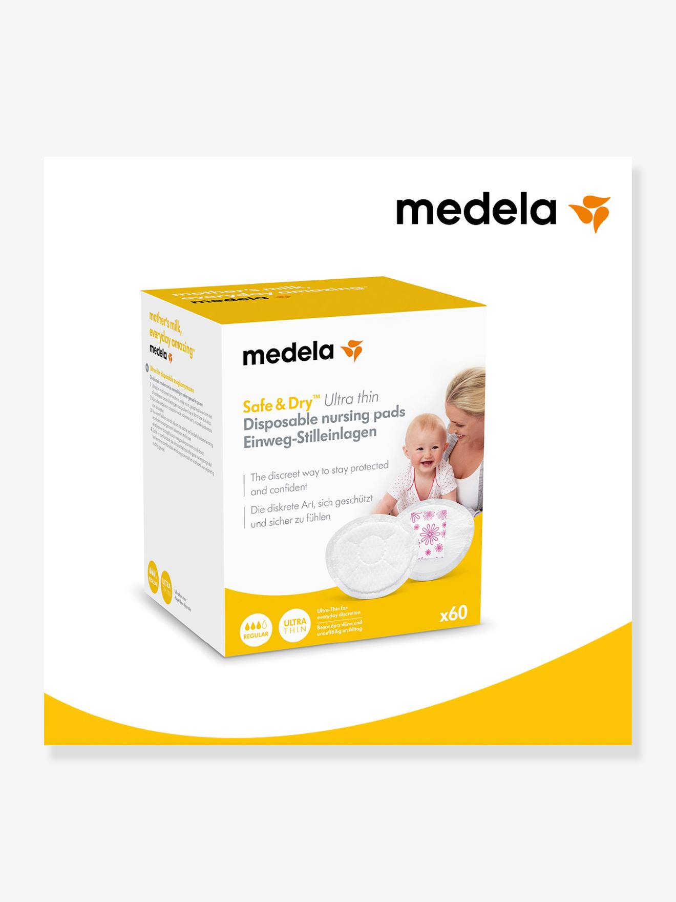 Boîte de 60 coussinets d’allaitement jetables Safe & Dry Ultra thin MEDELA blanc