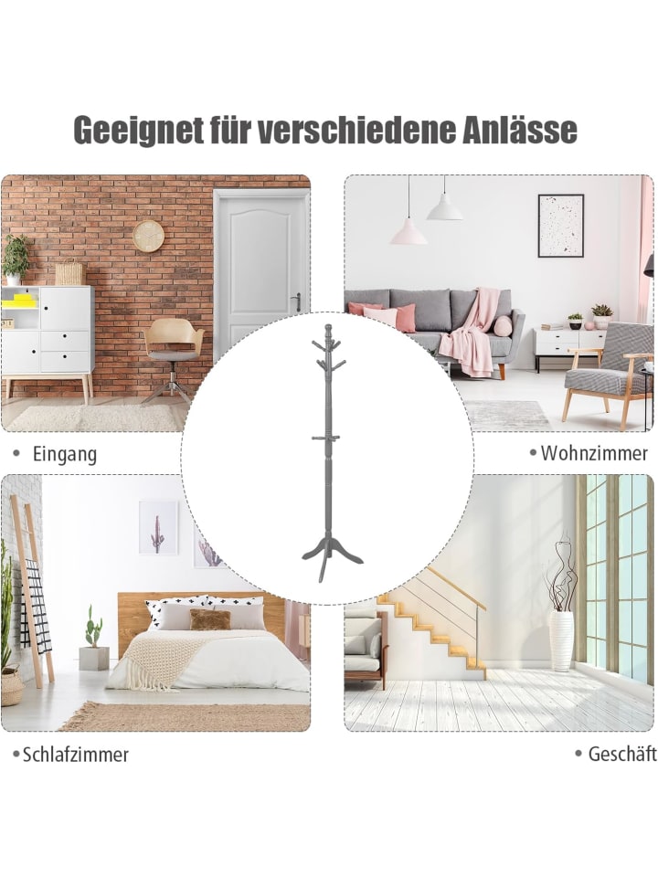 COSTWAY 175 cm Garderobenständer in Grau günstig kaufen onesize