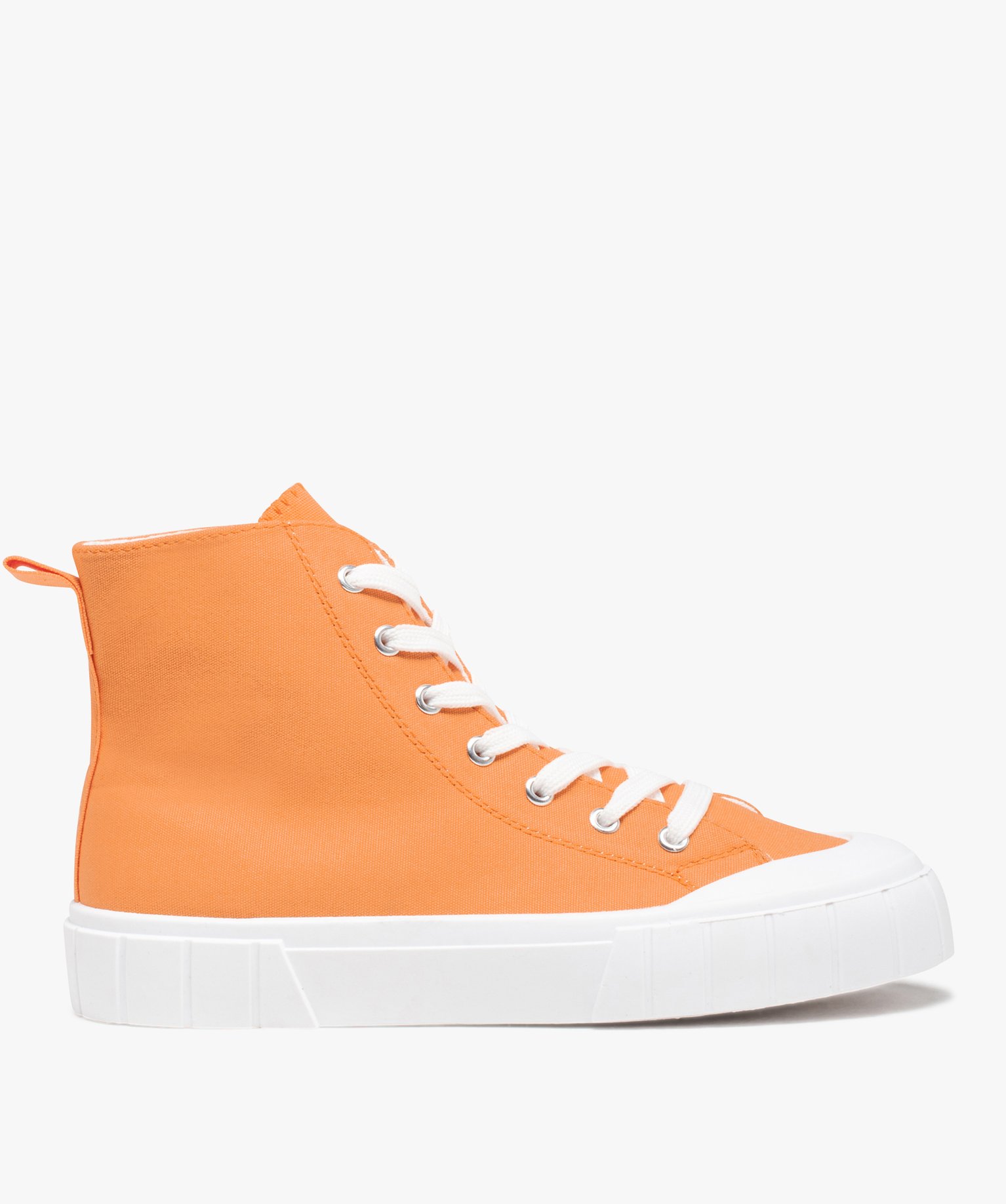 Baskets femme montantes en toile avec épaisse semelle orange | GEMO