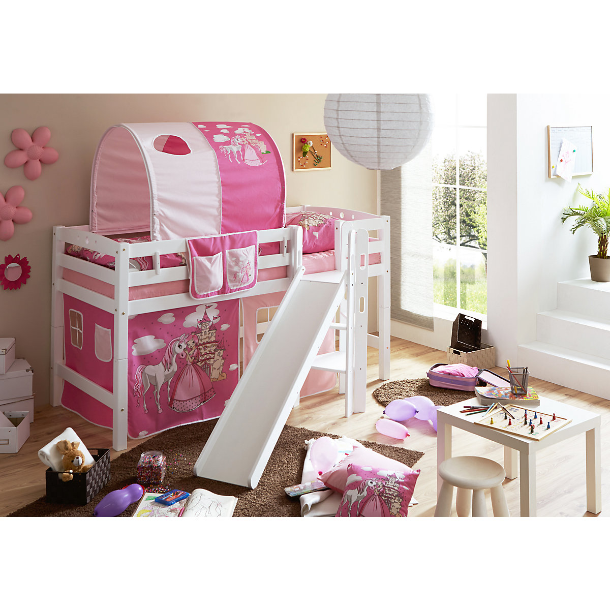 Hochbett mit Rutsche Podestbett 