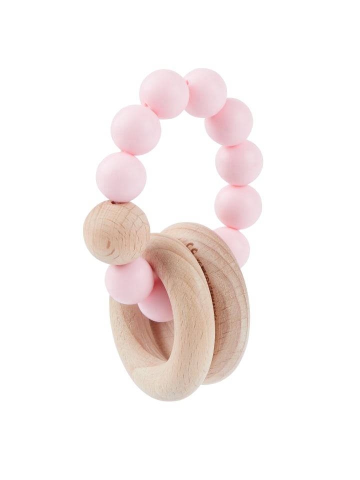 Bieco Spielwaren Beißring mit Silikon Perlen - ab Geburt in Rosa günstig kaufen onesize