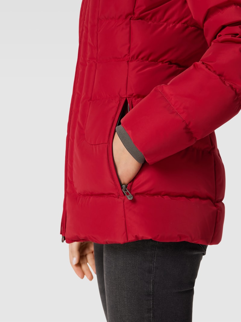 Steppjacke mit Kunstpelzkragen Modell 'ASTORIA' in rot
