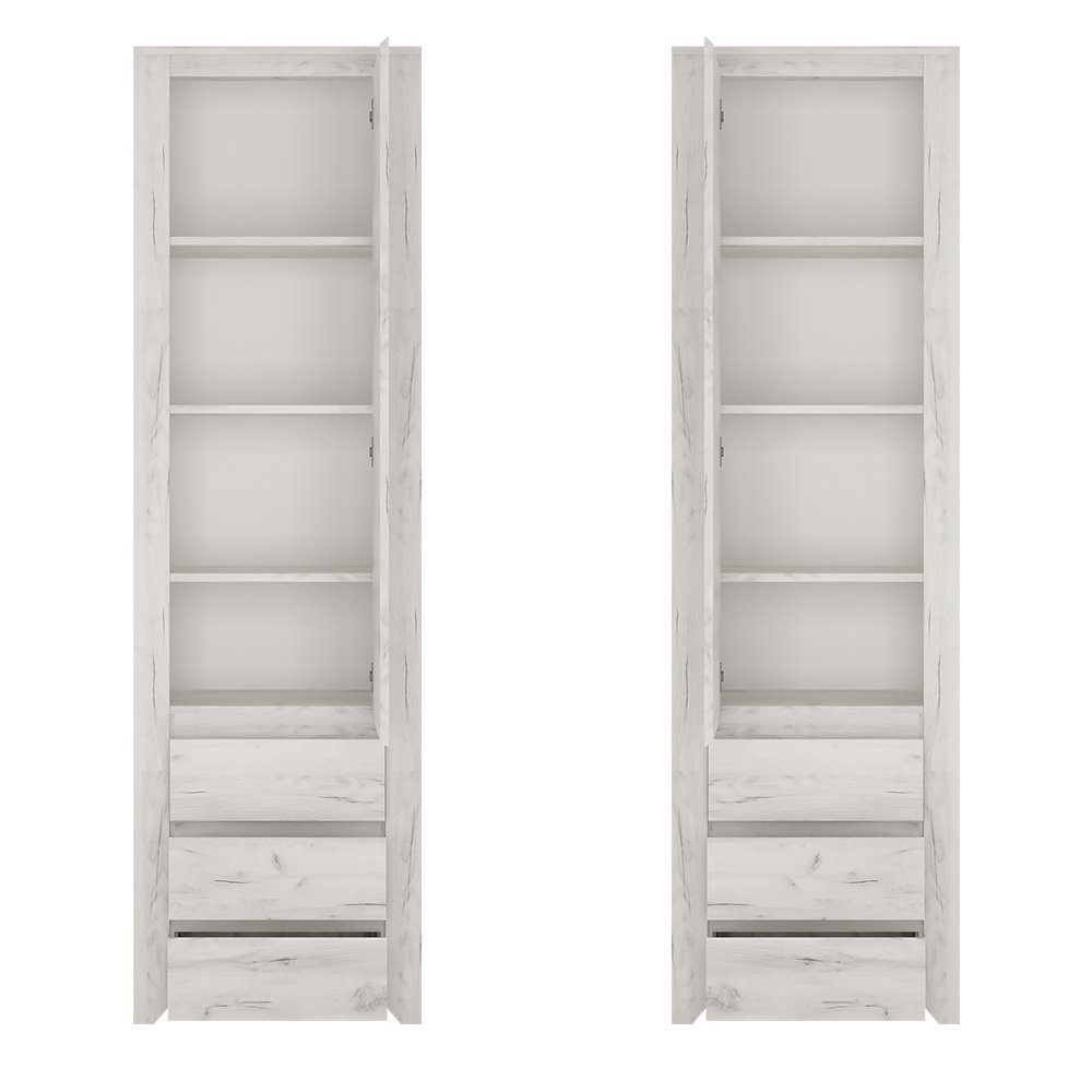 Lomadox Stauraumschrank AMANTEA-129 Regalschrank, Craft Eiche weiß