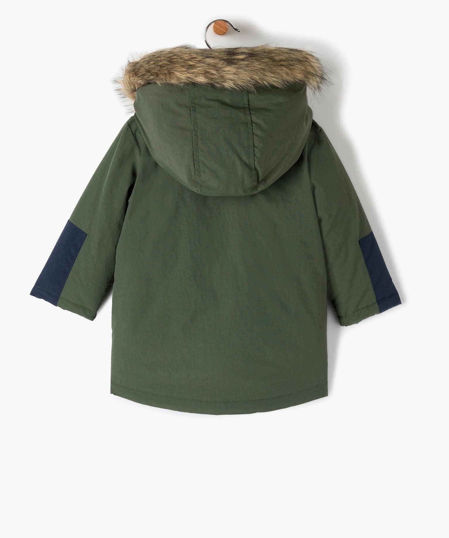 Blouson bébé Garçon matelassé bicolore avec doublure chaude kaki | GEMO