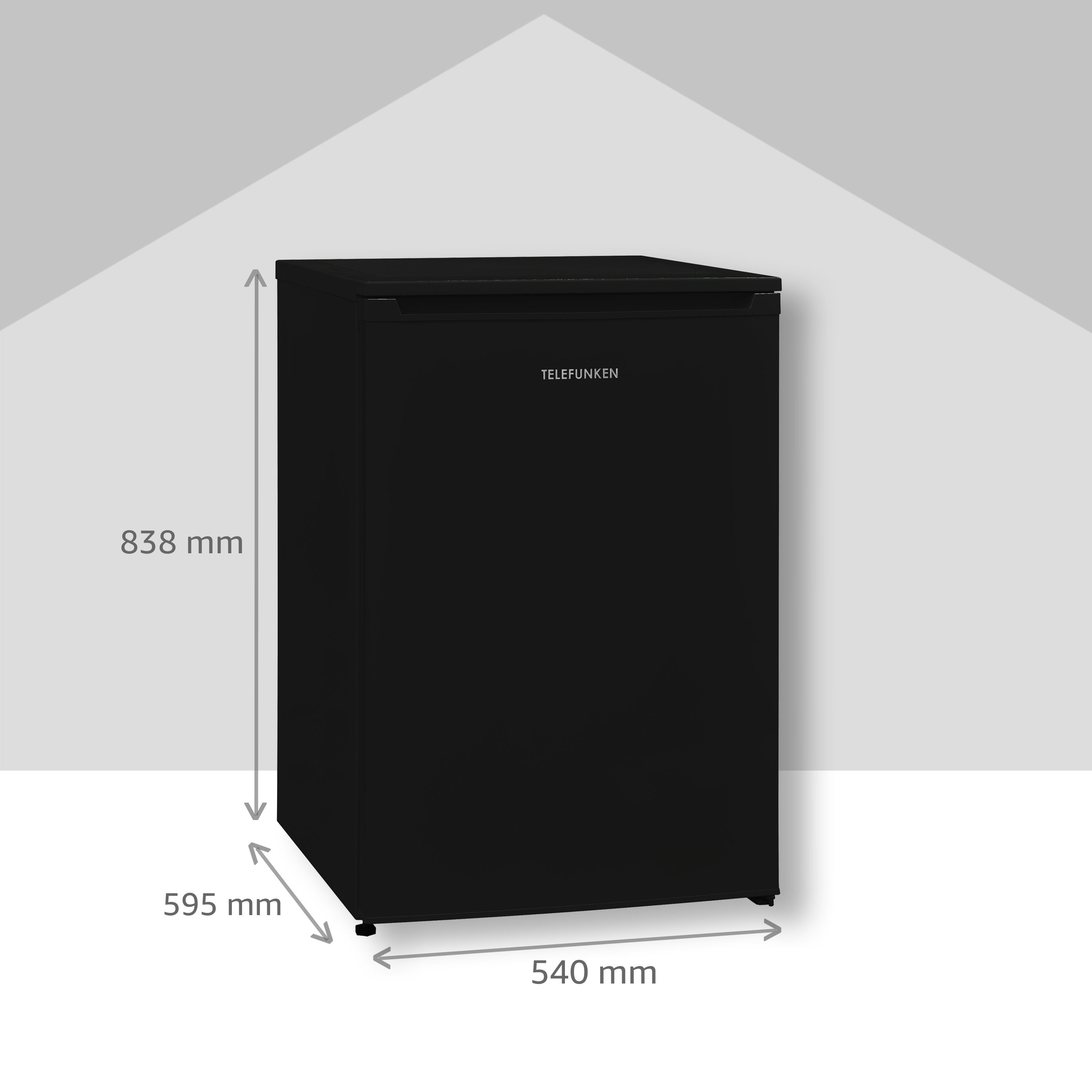 Telefunken Kühlschrank CF-35-130-B, 83.8 cm hoch, 54 cm breit, Mit 4-Sterne-Gefrierfach / 105 L Kühlteil / 17 L Gefrierteil