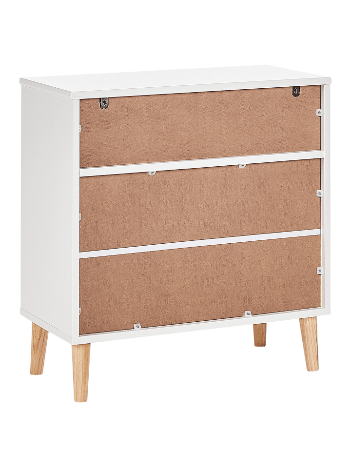 Beliani Kommode SIMMIE in Weiß/Heller Holzfarbton - (W) 60 x (H) 62 x (L) 30 cm günstig kaufen onesize