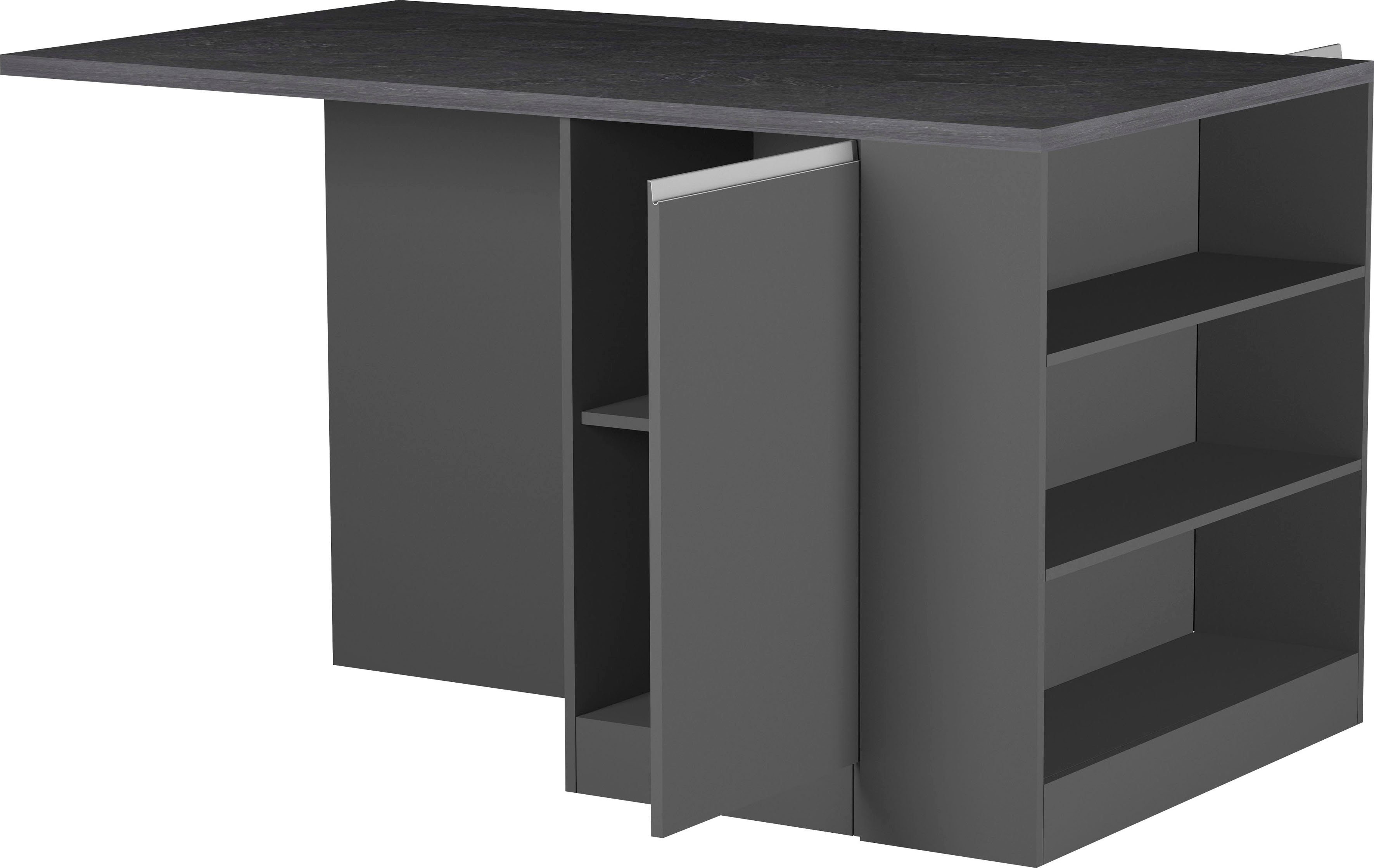 Tecnos Küche Sole, Breite 160 cm, 2 Türen, 4 offene Fächer