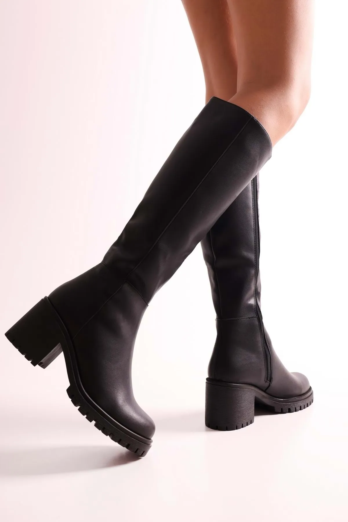 Shoeberry  Damen Aycen Black Skin Stiefel Black Skin