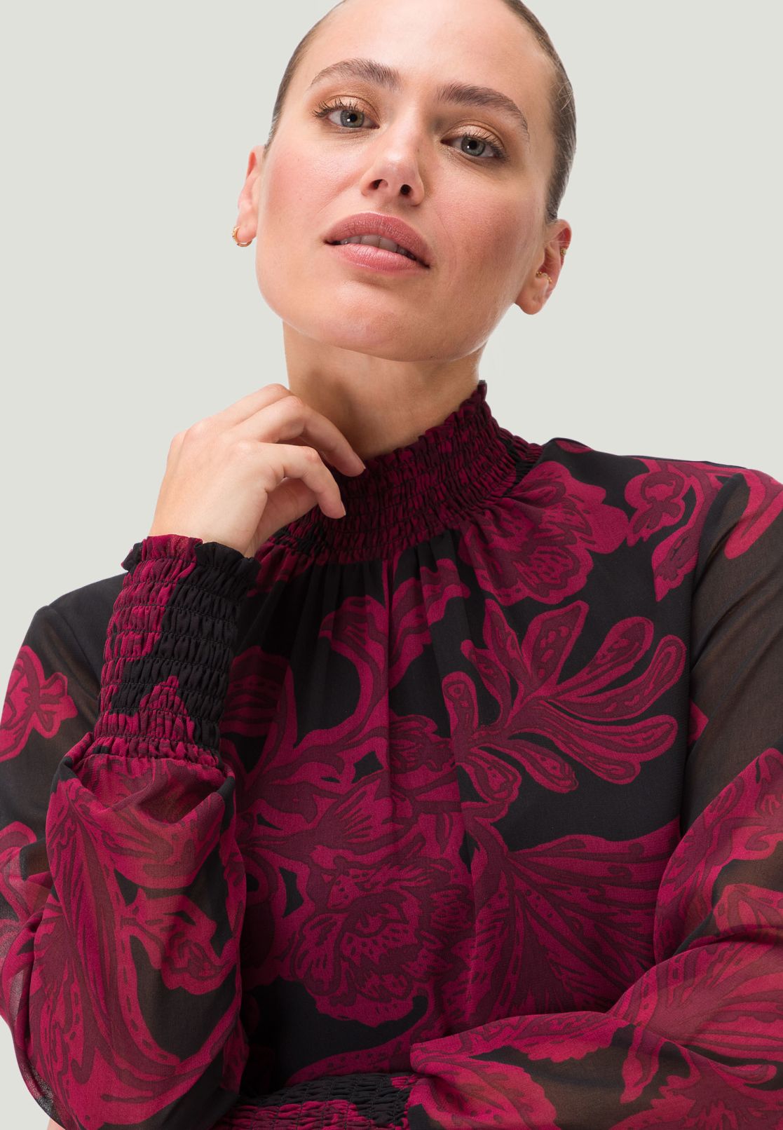 Chiffon Bluse mit Blumendruck