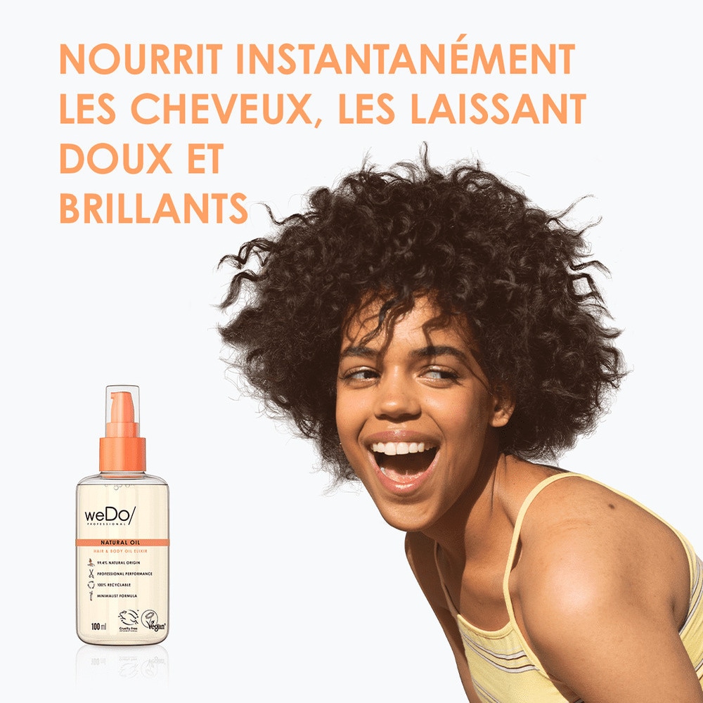 wedo Huile Naturelle Vegan cheveux et corps Huile naturelle vegan pour cheveux rêches ou secs sans silicone