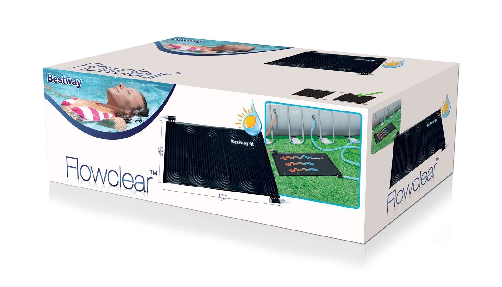 Bestway Pool-Solarkollektor Bestway Flowclear Solar-Poolheizung 110 x 171 cm, (Bestway Flowclear Solar-Poolheizung für Filtersysteme)