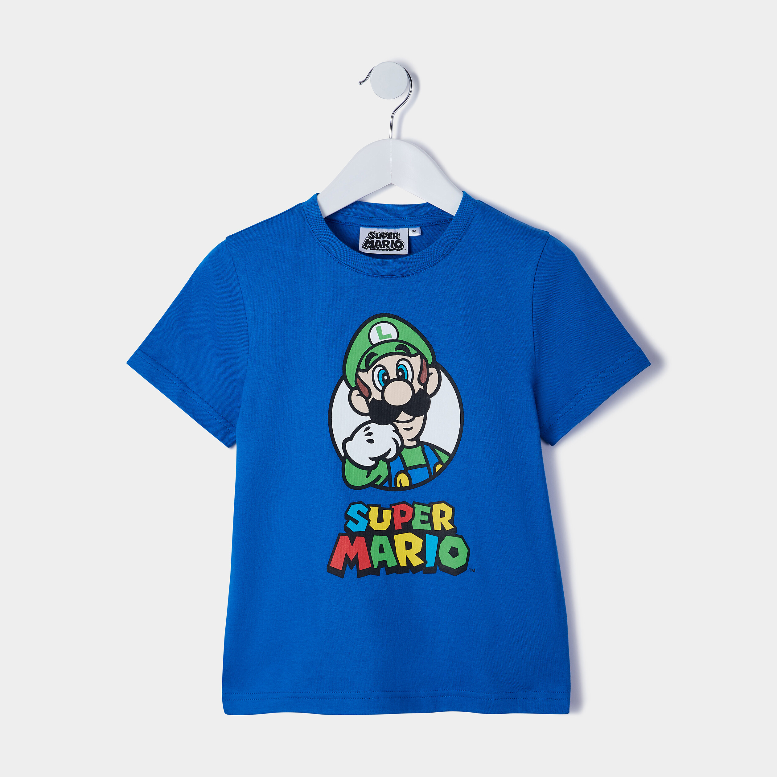 T-shirt manches courtes Super Mario bleu garçon | La Halle