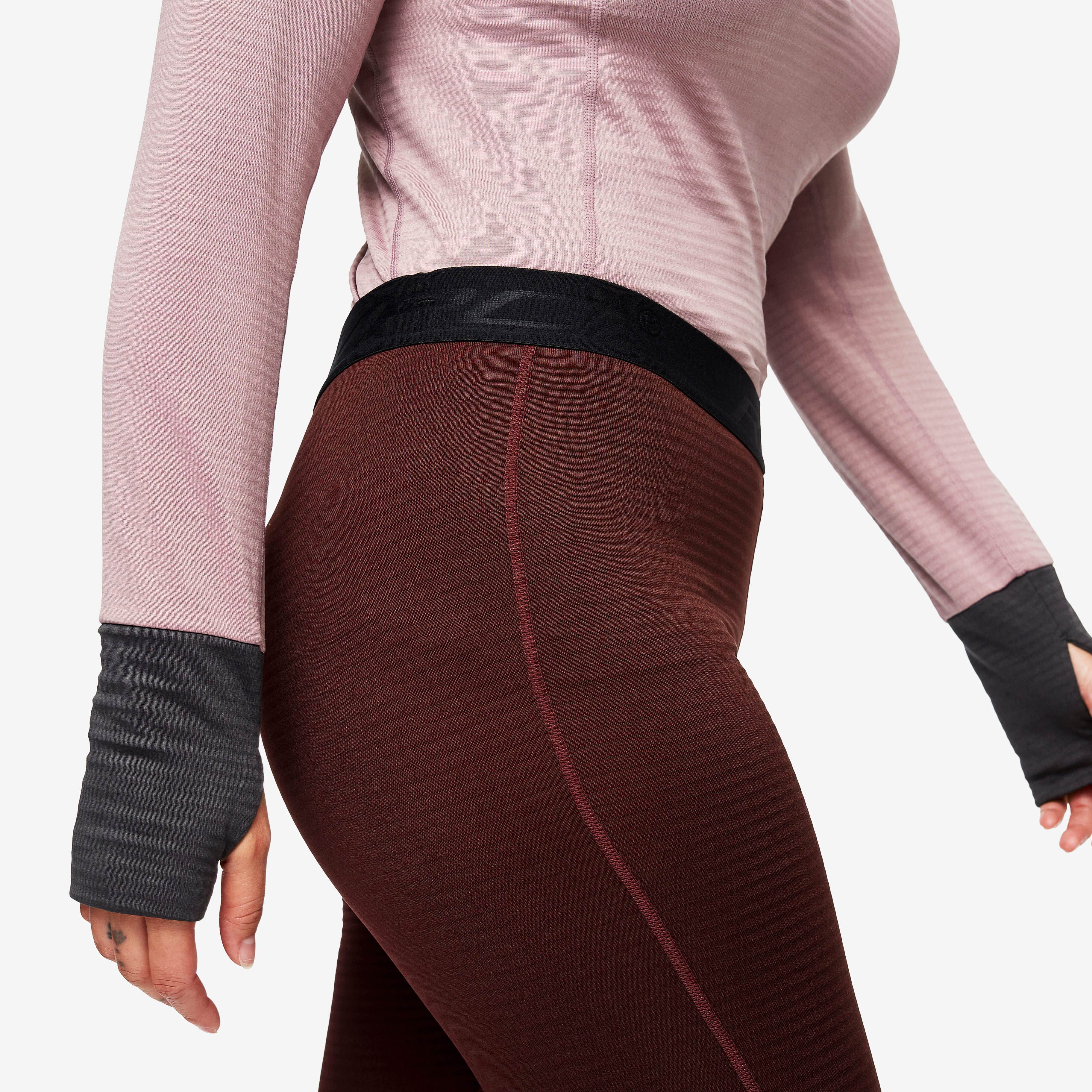 Hiball Waffle Base Layer Set Femme Dusty Mauve