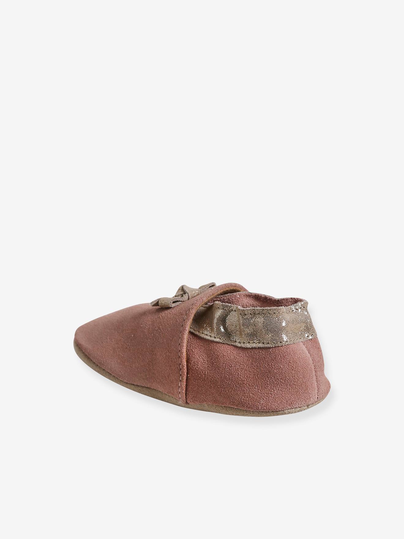 Vertbaudet Baby Krabbelschuhe mit Gummizug - altrosa