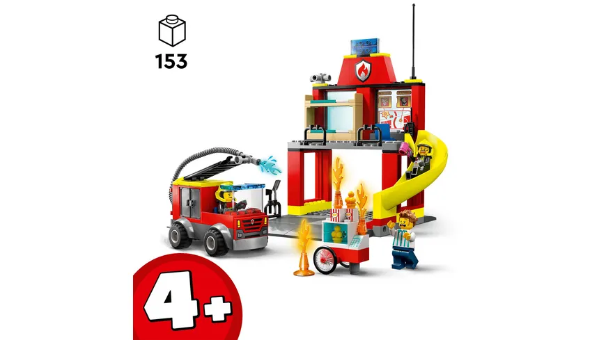 LEGO City 60375 Feuerwehrstation und Löschauto