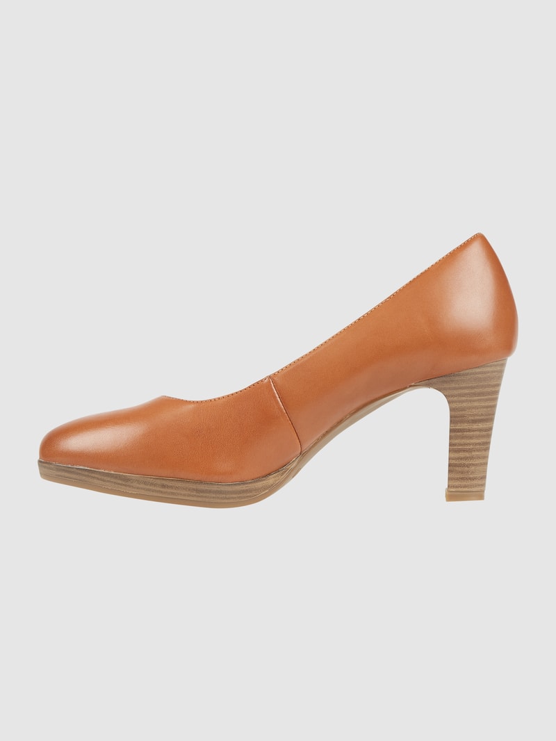 Pumps mit hohem Absatz in cognac