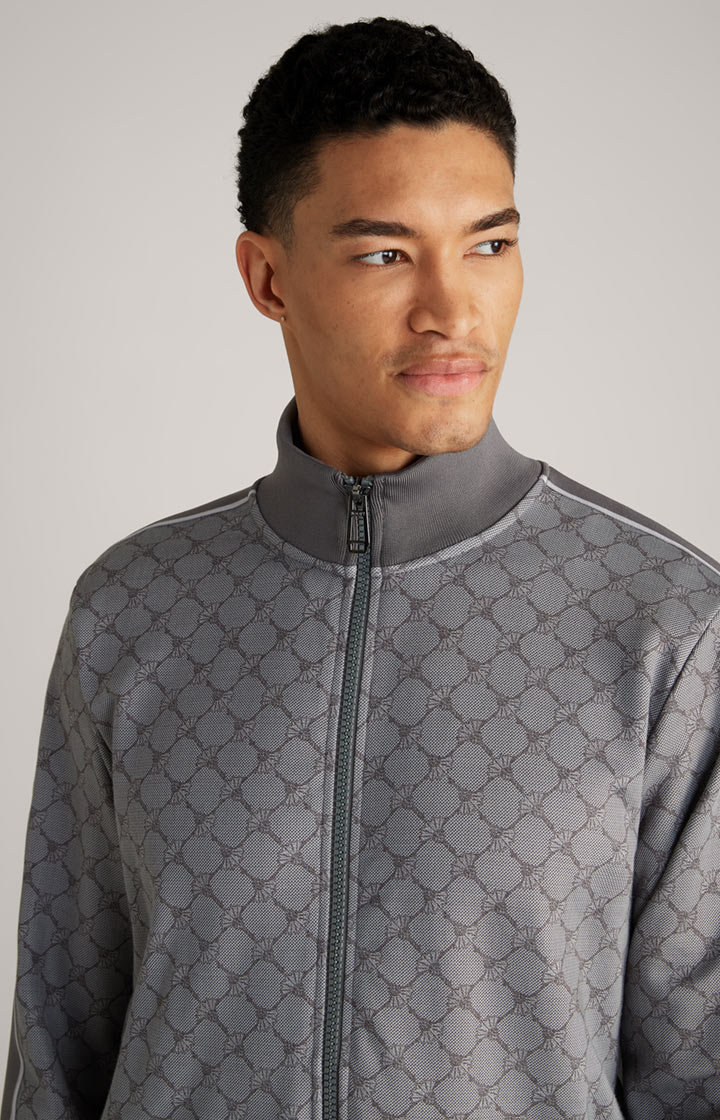 Cornflower-Sweatjacke Tayfun in Grau gemustert