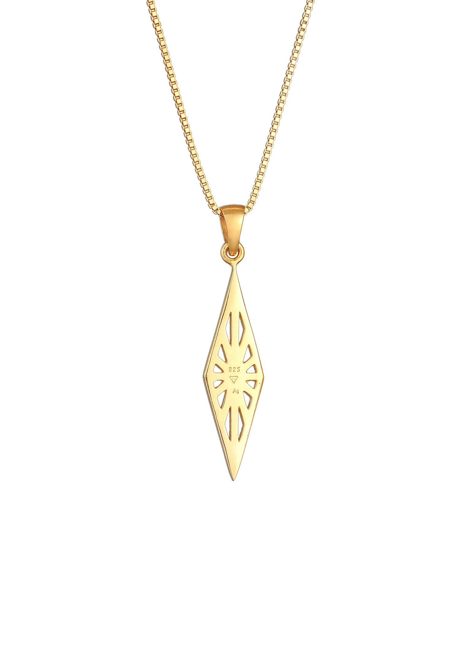 KUZZOI Herre diamantformet vedhængsornament med et slidt look i 925 sterlingsølv