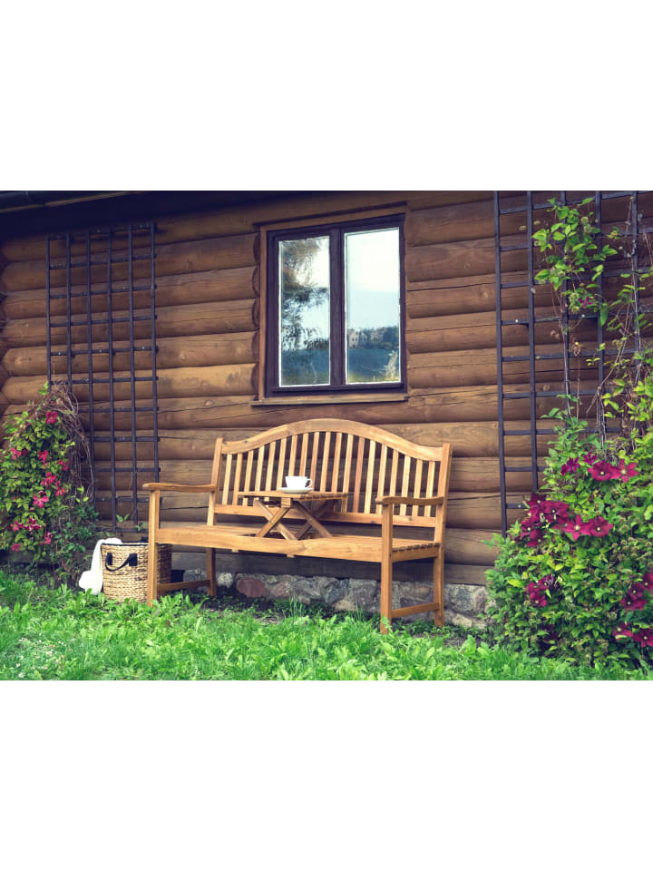 Beliani Gartenbank HILO in Heller Holzfarbton - (W) 150 x (H) 102 x (L) 54 cm günstig kaufen onesize