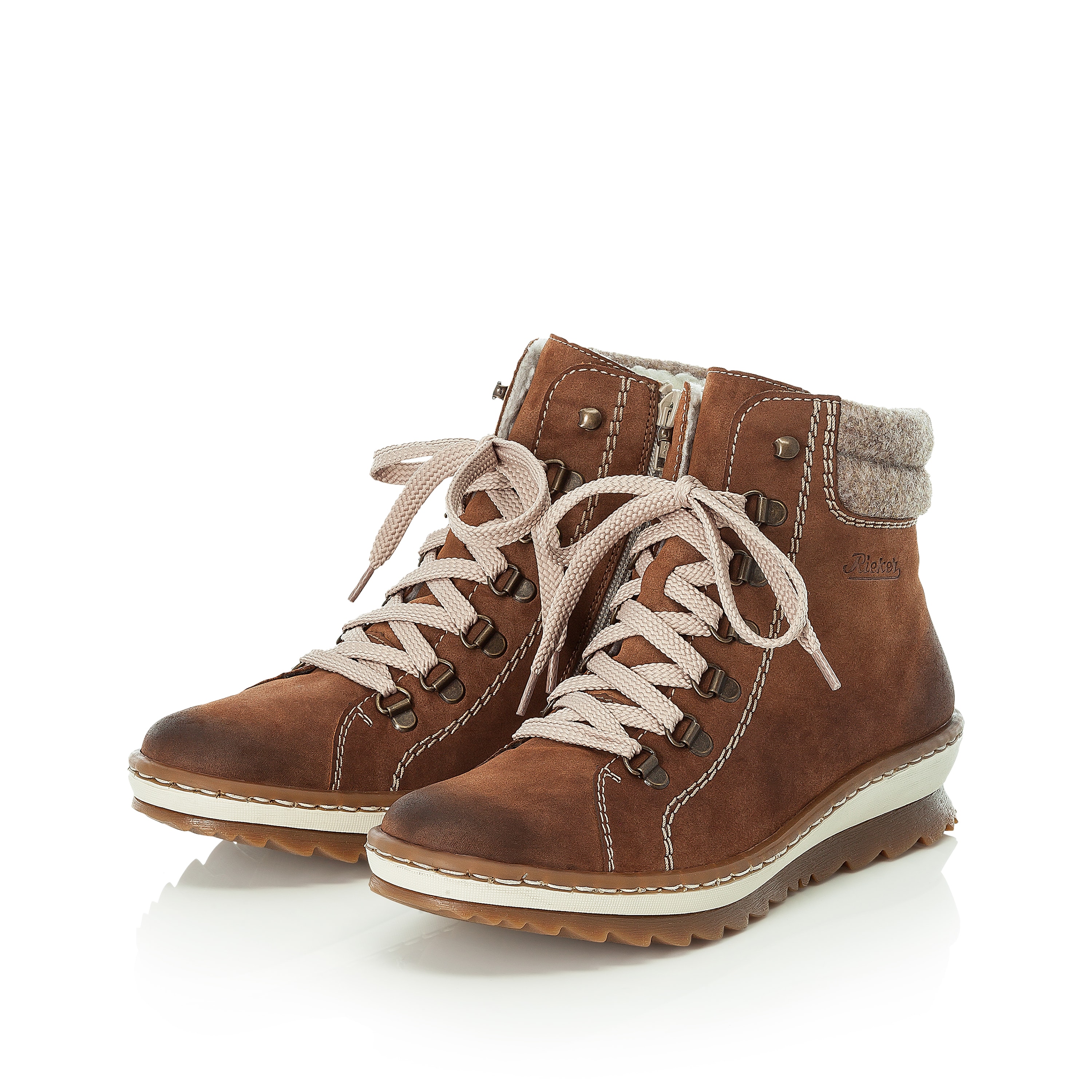 Rieker Damen Schnürstiefel karamellbraun