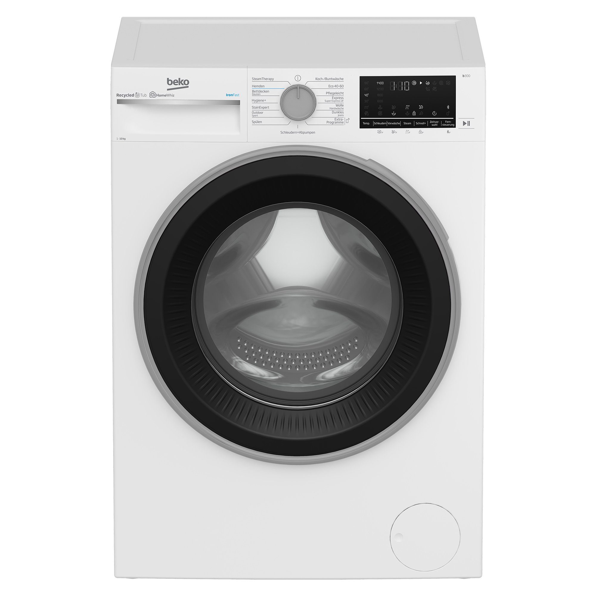 BEKO Waschmaschine B3WFT510413W, 10 kg, 1400 U/min, SteamCure Dampffunktion, Inverter Motor