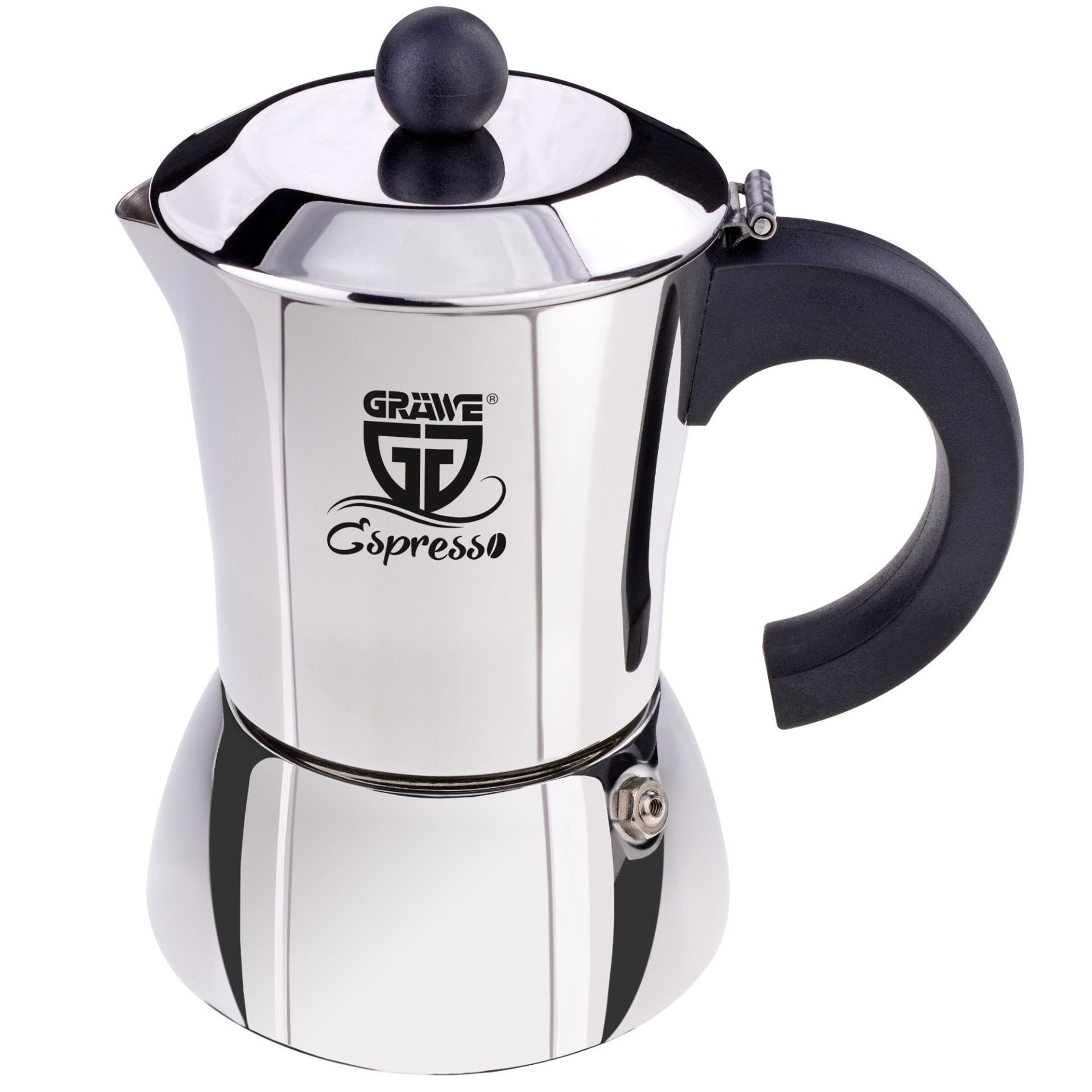 GRÄWE Espressokocher, Gräwe Edelstahl Espressokocher 10 Tassen