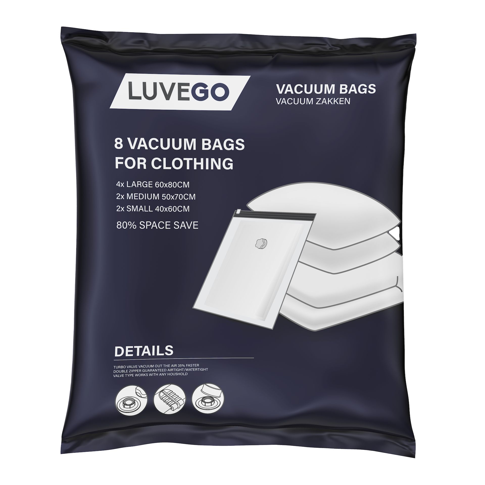 Luvego Set von 8 Vakuumbeutel