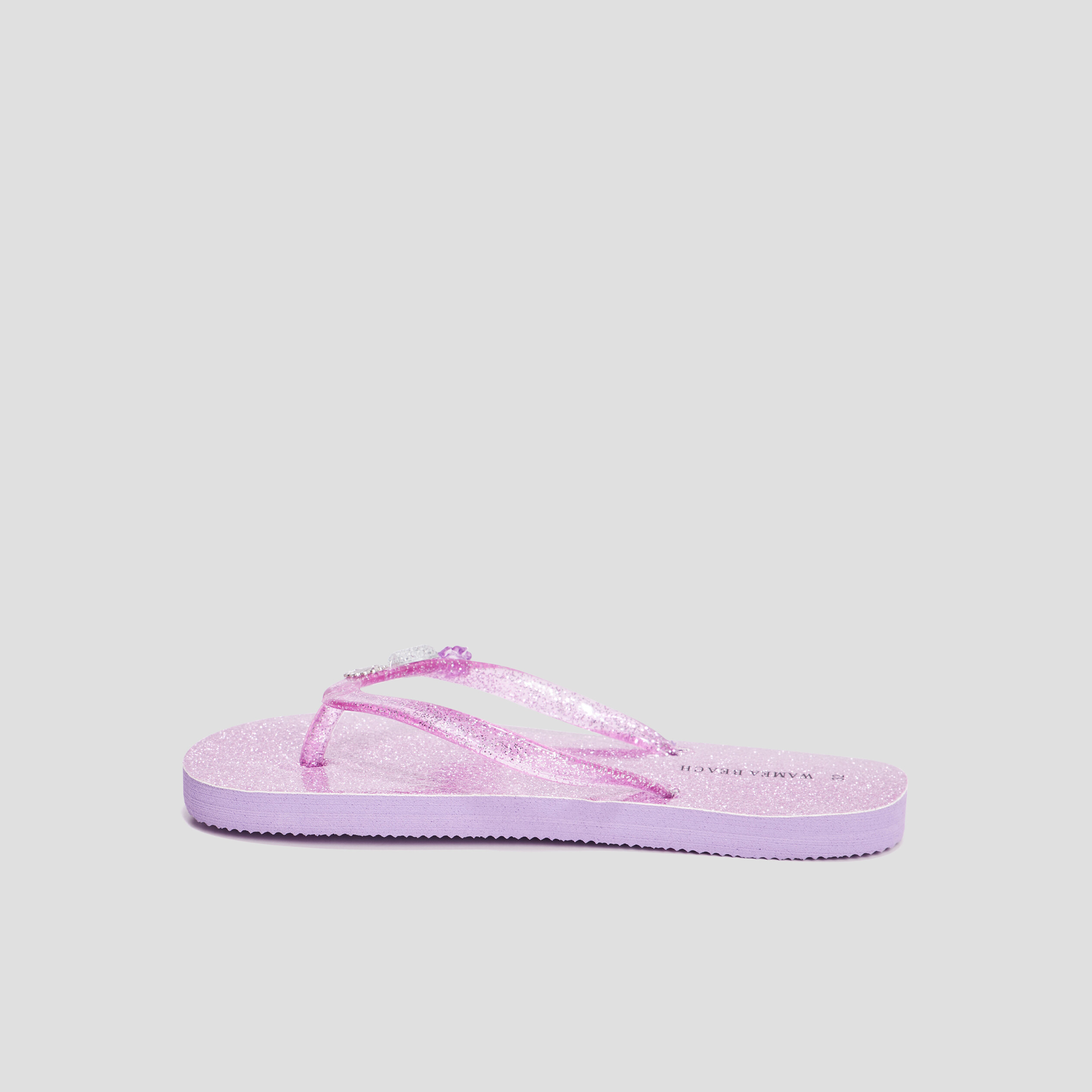 Tongs à paillettes et bijoux Wamea Beach violet fille | La Halle