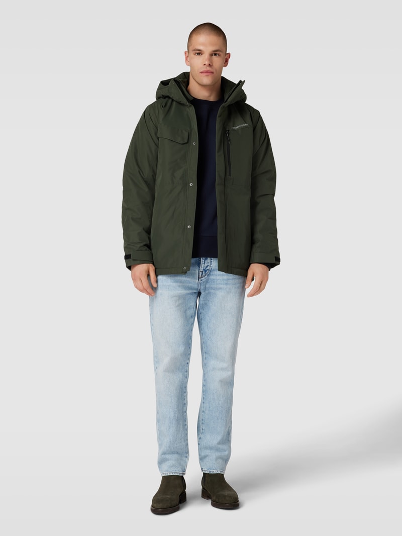 Jacke mit Label-Details Modell 'STEFAN' in olivgrün