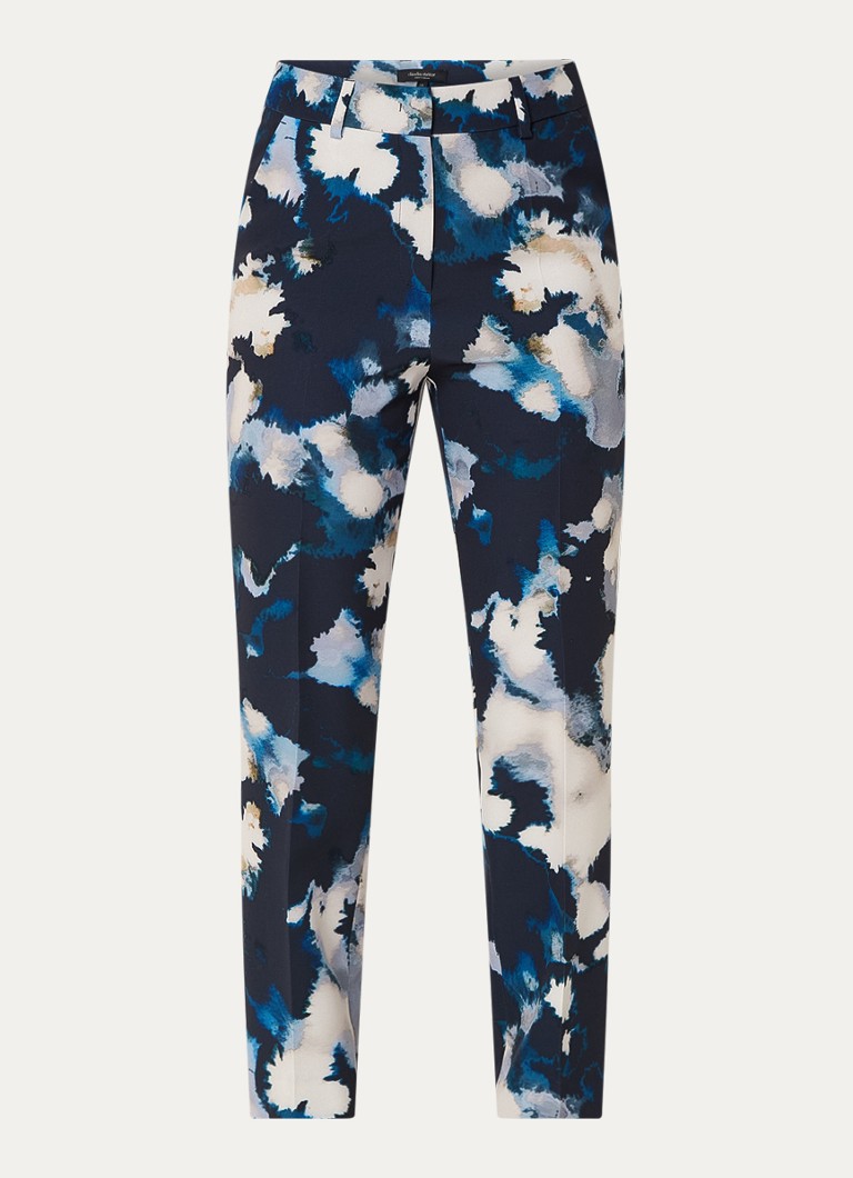 Calças Claudia Sträter de cintura alta e corte justo com estampa tie-dye e bolsos laterais.