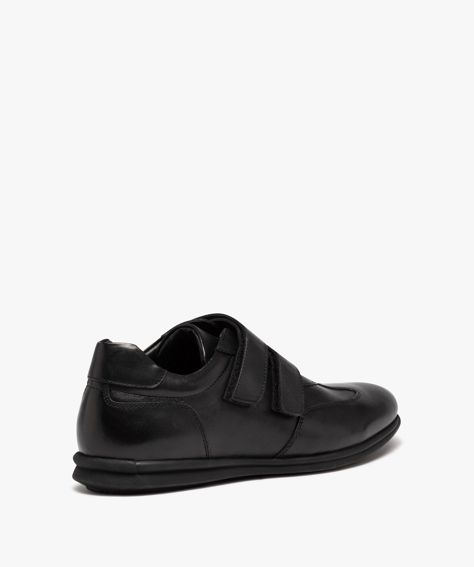 Derbies homme dessus en cuir uni à double scratch noir | GEMO