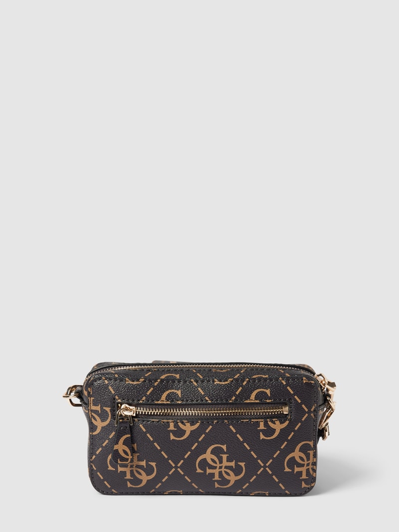 Camera Bag mit Allover-Logo Modell 'REA' in haselnuss braun